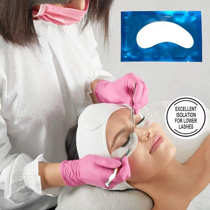 55 Pairs Set, Under Eye Hydrogel Pads, Professional Lint Free Eye Mask Eyelash Extension Gel Patches Kit for Adhesive Lash Beauty Tool (Blue)