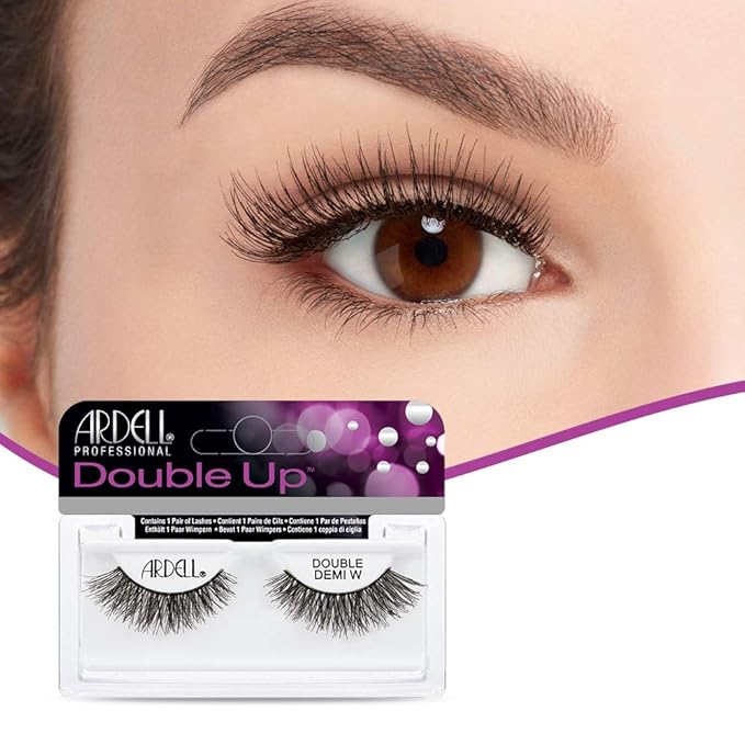 Ardell False Eyelashes Double Up Demi Wispies Eyelashes - Dramatic Volume Demi Wispy Lashes, 4 pairs