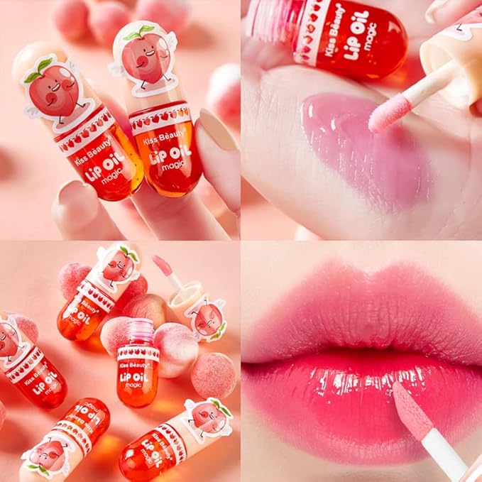 3Packs Hydrating Lip Oil Temperature Color Changing Lip Oil Plumping Lip Gloss Moisturizing Lip Oil Tinted for Lip Care and Dry Lip (#3)