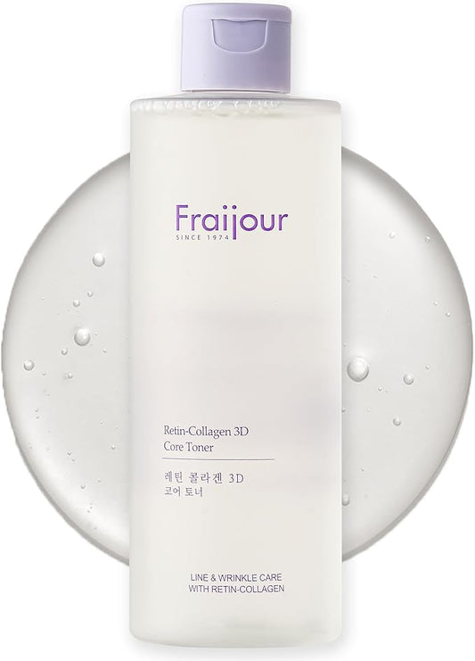 Retin-Collagen 3D Core Toner – Anti-Aging Korean Toner with Bakuchiol, 7 Types of Collagen & Hyaluronic Acid, Firms Skin & Reduces Pores, Gentle for Sensitive Skin, 8.45 fl.oz.