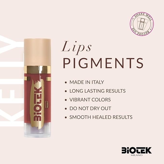Biotek Lip Pigment for Permanent Makeup - Brick Red Color for Lip - Made in Italy - Kelly 0,61 fl.oz.