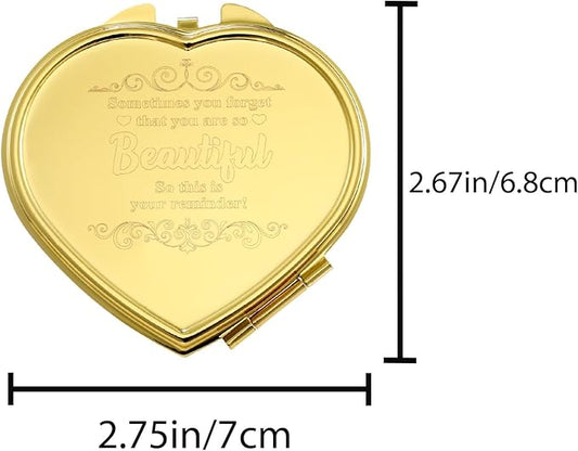 Personalized Cosmetic Compact Mirror 2.75 Inch Round Rosegold Handheld Travel Pocket Make up Mirror Beauty Tools Accessories Small Gifts for Women