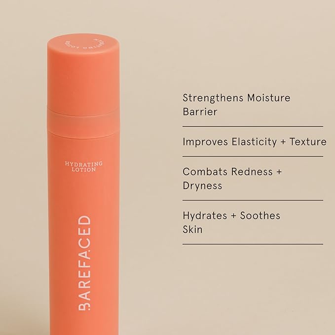 Barefaced Hydrating Lotion 50mL - Oil Free, Lightweight Moisturizer with Niacinamide, Hyaluronic Acid & Ceramides - Anti-Aging, Calms Redness, and Improves Skin