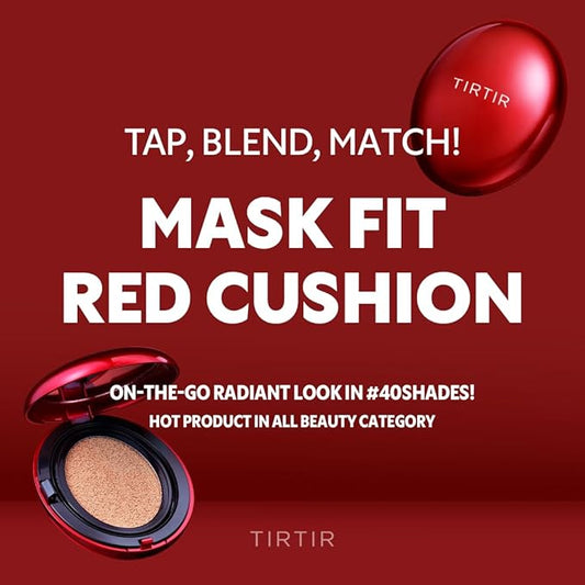 TIRTIR Mask Fit Red Cushion Foundation | Full coverage, Weightless, Skin fit, Satin Glow Finish, Korean Makeup, beauty, Tattoo cover up, Buildable (#29N Natural Beige, 0.63 Fl Oz)