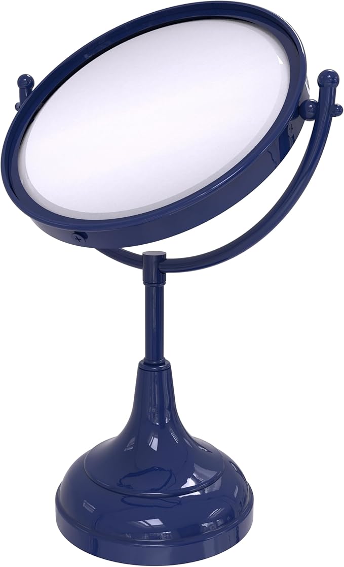 Allied Brass DM-2/3X-MBL 8 Inch Vanity Top Make-Up Mirror 3X Magnification, Mediterranean Blue