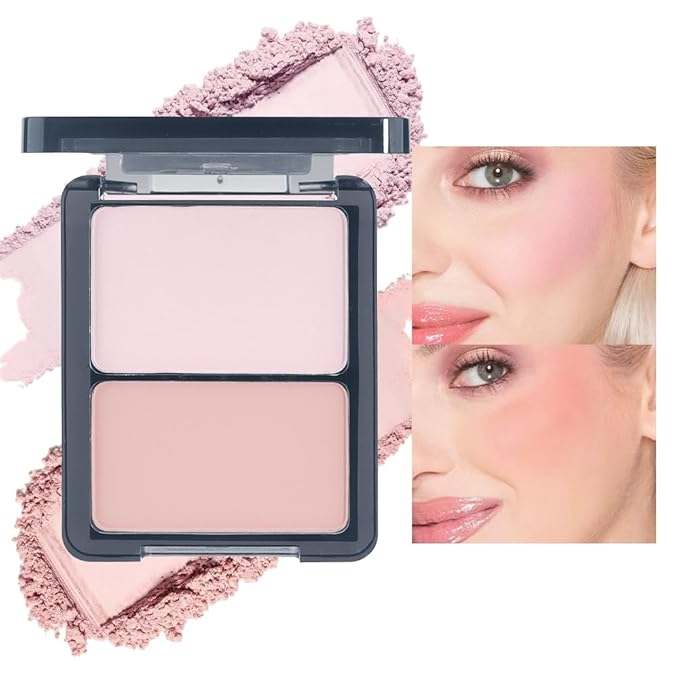 3 IN 1 Brown Nude Face Highlight Bronzer Powder Palette for Face Cheeks Contour Brightening, Buildable Matte Coverage Natural Makeup,Ultra Sculpt Nose Shadow Eyeshadow Primer-Orange