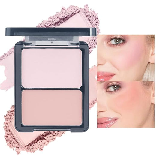 3 IN 1 Brown Nude Face Highlight Bronzer Powder Palette for Face Cheeks Contour Brightening, Buildable Matte Coverage Natural Makeup,Ultra Sculpt Nose Shadow Eyeshadow Primer-Orange