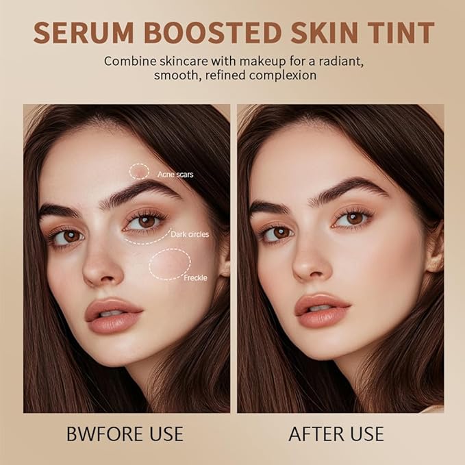 2PCS 3-in-1combining Foundation Stick Beauty Balm Serum Boosted Skin Tint,Solid Tinted Moisturizing Serum Contour Foundation Face for Women,Natural Finish Makeup,Buildable Medium-to-Full Coverage(#01)