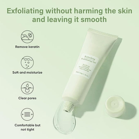 KOEC Purifying Exfoliating Gel with Face Washing Brush, Exfoliating Face Wash, Deep Cleansing Peeling Gel for the Whole Body, Facial Scrub Exfoliator, Oil & Dirt Cleanser for All Skin Types (1PCS)