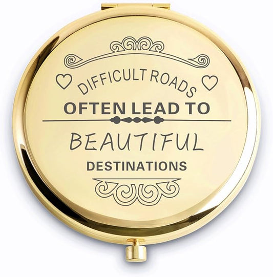 Personalized Gifts for Women Girls, Inspirational Compact Mirrors, 2025 Graduation Gifts for Her, Unique Mothers Day Birthday Gifts for Mom Sister Wife Daughter Niece, Friendship Gifts for Friends