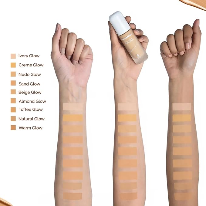 Mamaearth Glow Serum Foundation - 01 Ivory Glow Shade | with Vitamin C & Turmeric | Up to 12 Hour Buildable Coverage | Waterproof & Lightweight | 1.01 Fl Oz (30ml)