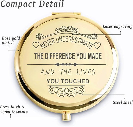 Personalized Gifts for Women Girls, Inspirational Compact Mirrors, 2025 Graduation Gifts for Her, Unique Mothers Day Birthday Gifts for Mom Sister Wife Daughter Niece, Friendship Gifts for Friends