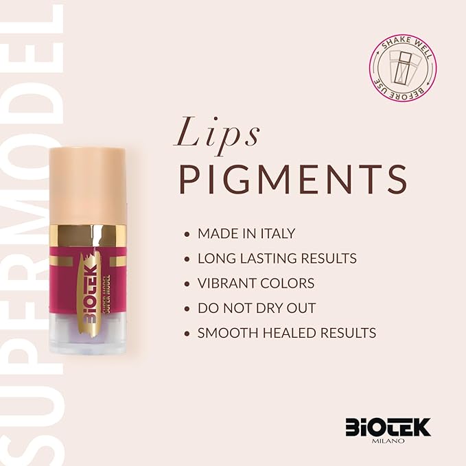 Biotek Lip Pigment for Permanent Makeup - Raspberry Color for Lip - Made in Italy - Supermodel 0,24 fl.oz.