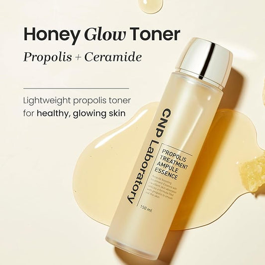 CNP Honey Glow Booster Toner (5.07 fl. oz) - Hydrating Honey Ceramide Toner with Propolis Extract & Hyaluronic Acid, Soothing, Nourishing, for Glass Skin, Gifts for Women, Korean Skin Care