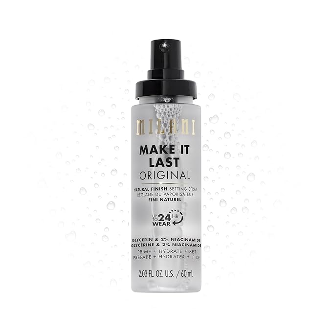 Milani Setting Spray + Primer, Make It Last Original - Natural Finish with Niacinamide for Hydration, Setting Spray for Makeup and Face Primer, 3-in-1 Prime + Hydrate + Set, 2.03 Fl. Oz