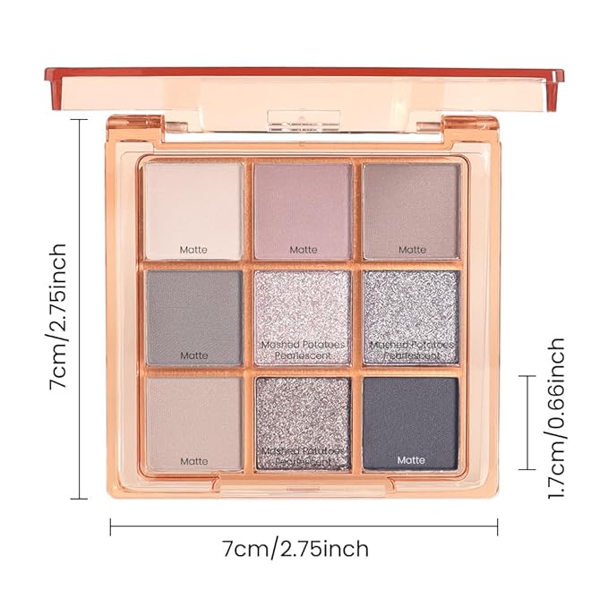 9 Colors Blue Smoky Matte Shimmer Eyeshadow Palette for Eye Makeup,High Pigmented Brown Purple Eye Shadow Primers Powder Palet de sombras de ojos