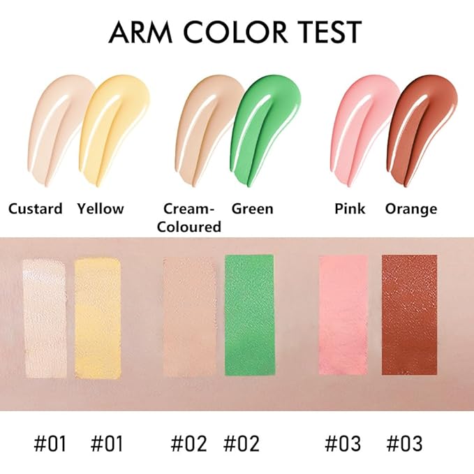 2-In-1 Green & Dark Nude Camo Concealer, Under Eye Brightener, Long-Lasting Full-Coverage Highly Pigmented Matte Finish Concealer | Conceal Crease-Proof | Makeup for Middle-Aged & Older Women