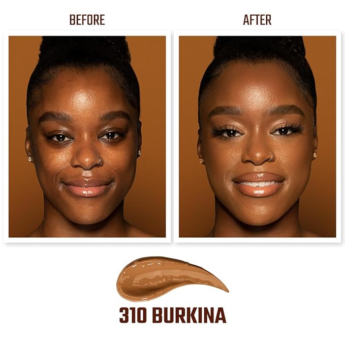 Juvia's Place I Am Magic Natural Radiance Foundation - 310Burkina - Full Coverage Liquid Foundation Makeup for Dry, Mature, Aging, and Combination Skin - Lightweight Longwear Base with Radiant Finish