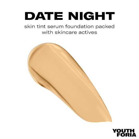Youthforia Date Night Skin Tint Serum Foundation, Light-Medium Coverage, Hydrating Formula, Vegan & Cruelty-Free, 260 Light Medium - Neutral with Warm Undertones