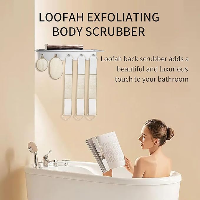 Loofah Sponge Exfoliating Body Scrubber(4 Pack), Zenidoo Natural Loofah Face Pad Bath Shower Body Scrubber for Women and Men, Made with Eco-Friendly and Biodegradable Luffa Pads,Large Size