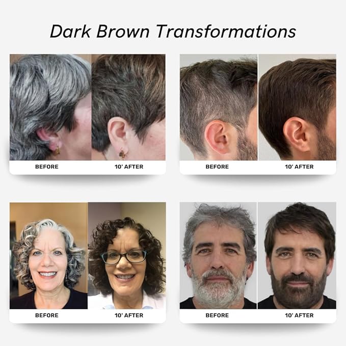 Polar Haircare - Hair Dye Shampoo Dark Brown for Gray Hair Shampoo Dye For Women & Men Natural Dye Kit - Hair Dye Product - Vegan Hair Color 6.76 Fl Oz Shampoo Dye Hair Color Dark Brown Hair Dye