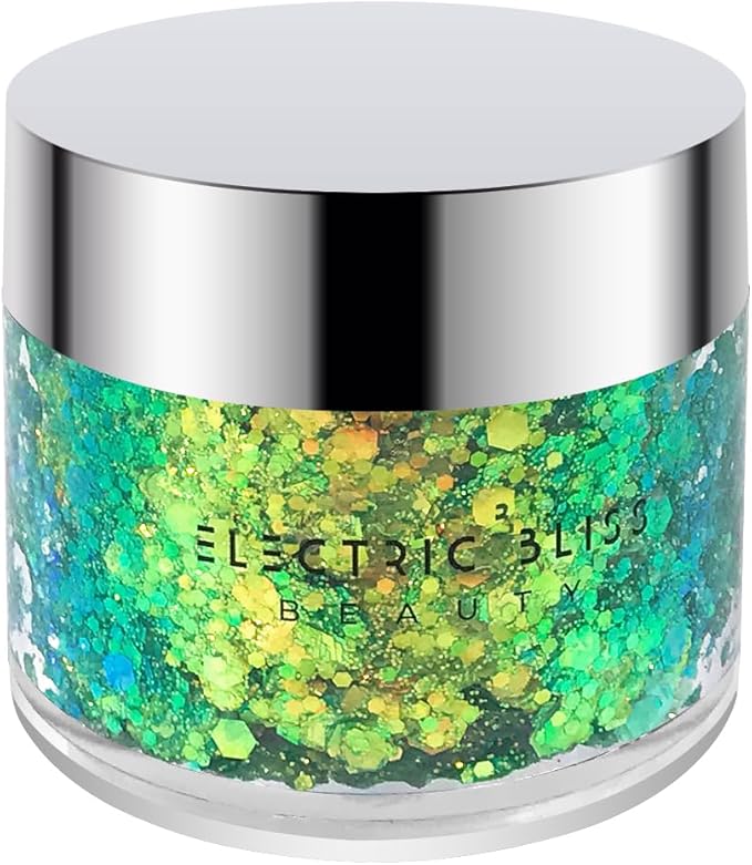 Mermaid Green - Color Shift Holographic Body Glitter Gel for Body, Face, Hair - Vegan & Cruelty Free - Electric Bliss Beauty (Green)
