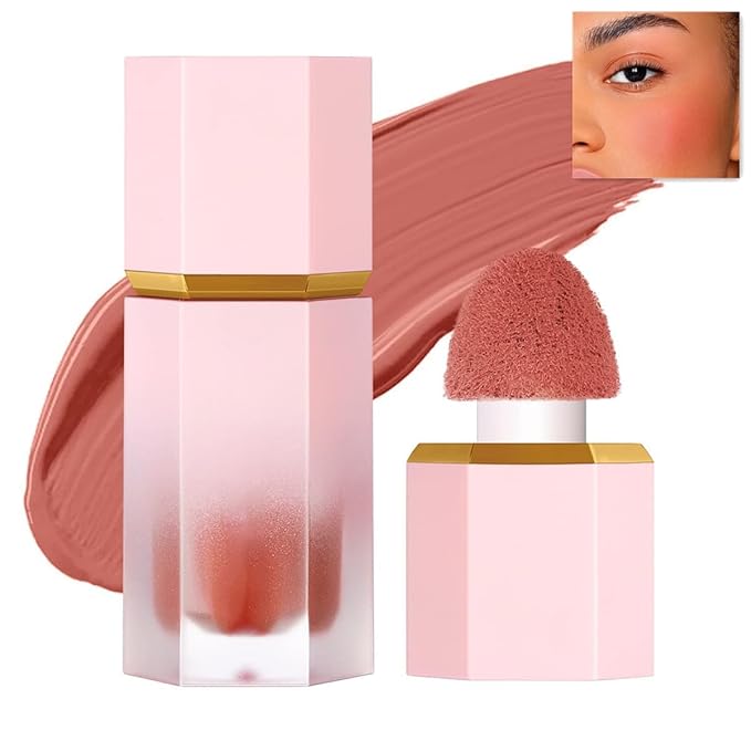 Cheek Gel Cream Liquid Blush Makeup, Soft Lightweight Breathable Feel, Long-Wearing, Smudge Proof, Natural-Looking, Skin Tint Blush Makeup (#104 RISKY BUSINESE)