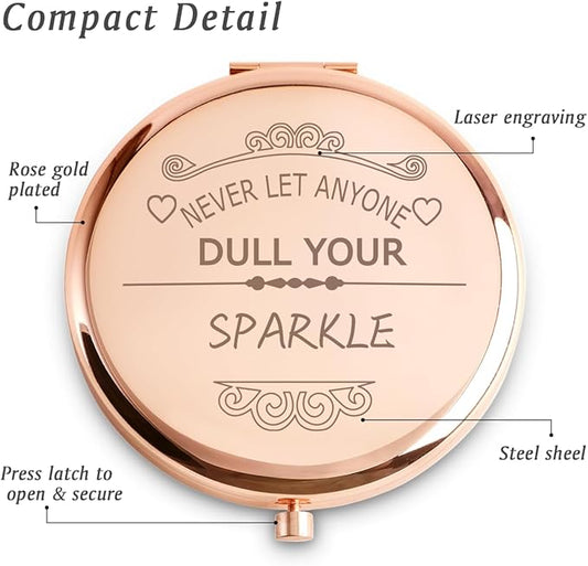 Personalized Gifts for Women Girls, Inspirational Compact Mirrors, 2025 Graduation Gifts for Her, Unique Mothers Day Birthday Gifts for Mom Sister Wife Daughter Niece, Friendship Gifts for Friends