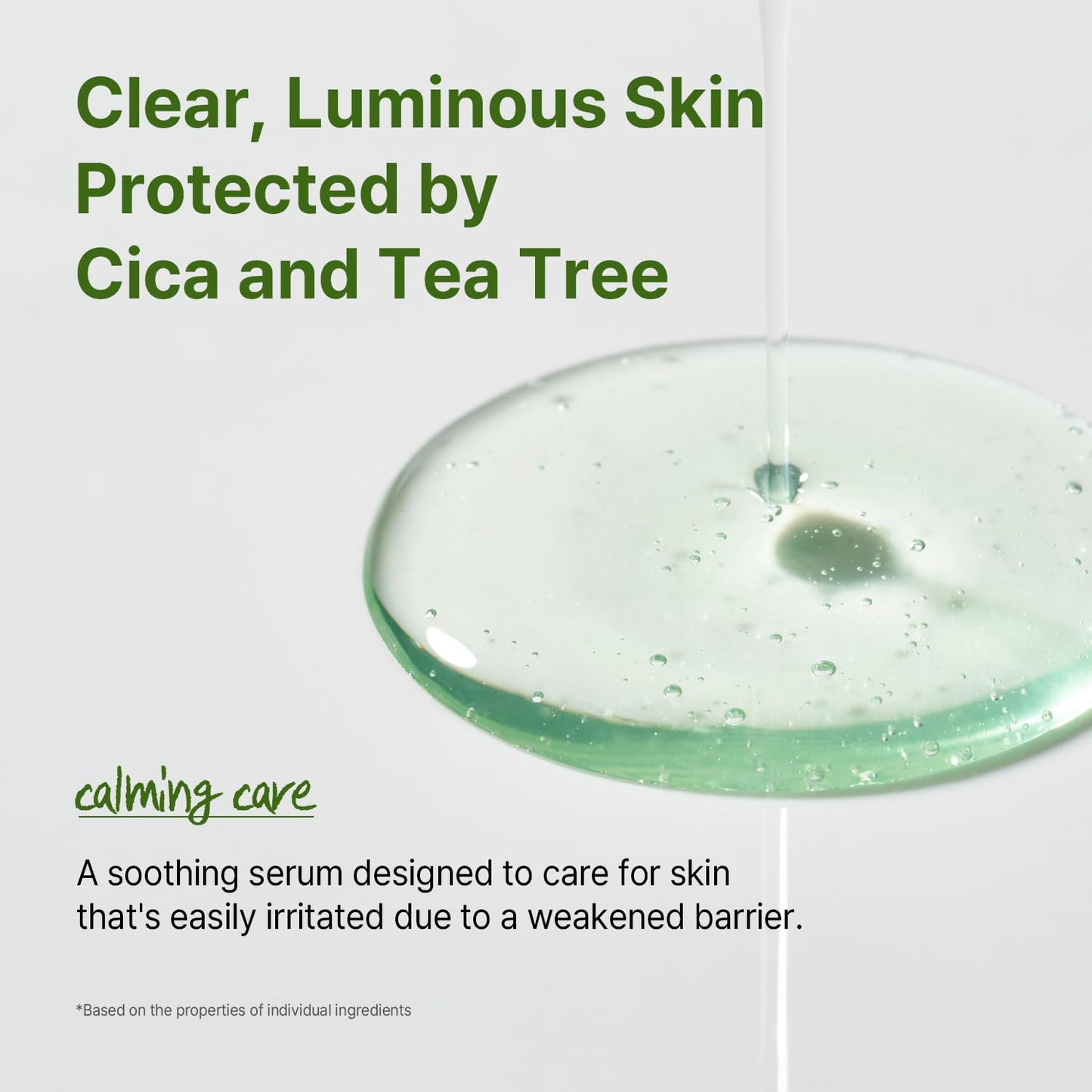 AVCA Cica Tea Tree Calming Serum 100ml(3.38 fl. oz) – Soothing for Redness & Sensitive, Blemish-Prone Skin, Oil Control K-Beauty