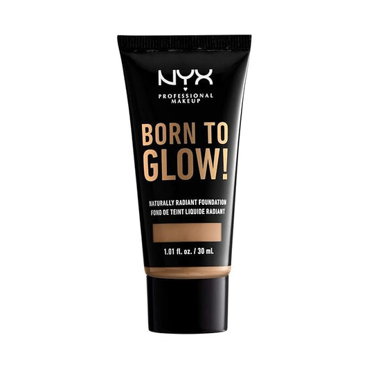 NYX PROFESSIONAL MAKEUP Born To Glow Naturally Radiant Foundation, Medium Coverage - Caramel
