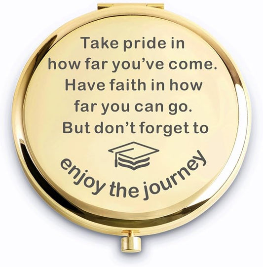 Graduation Gifts for Her 2025, Personalized Compact Mirror, Class of 2025 Gift for Female Graduate, University, College, Medical School, High School Graduation Gift for Women Girls