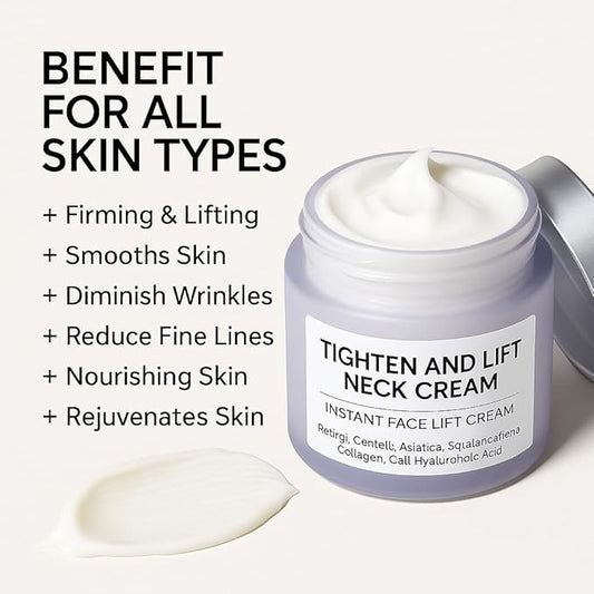 Tighten and Lift Neck Cream, Instant Face Lift Cream, 1.7 fl oz, Firming Fine lines, Loose & Sagging On Face, Decollete & Other Skin Areas