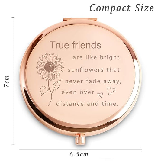 Friendship Gifts for Women Girls, Personalized Compact Mirror, Mothers Day Birthday for Gifts for Female Friends Bestie Bestfriend, 2025 Graduation Gifts for Her Middle High School College