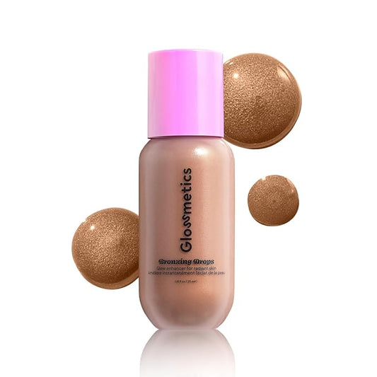 Glossmetics Bronzing Glow Drops - Brightening and Moisturizing Makeup and Skincare Bronzing Drops for Face and Body. Luminous Liquid Bronzer for Radiant Sun-Kissed Skin, Cruelty Free. Bronze, 35ml