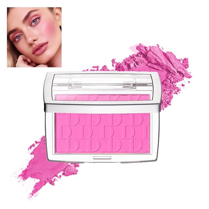 Blush Powder Palette, Multi-Use Matte Makeup Blush Palette for Cheeks, Eyes, Long-Lasting, Natural Look, Complements All Skin Tones, Vegan, High Pigmented (Pink, Normal)