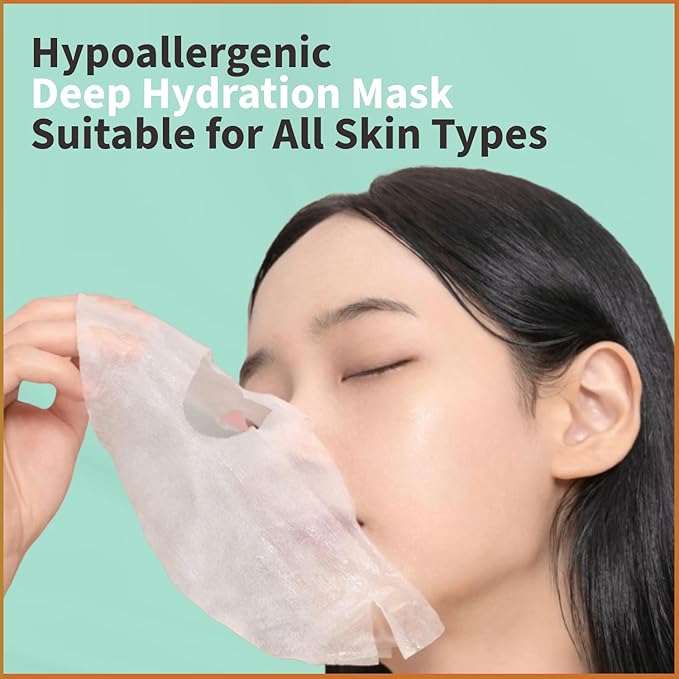 YoungMe Soothing Glam Facial Sheet Mask - 12 Sheets Face Masks | Korean Skincare - Deep Mask for Sensitive Skin or All Skin Types