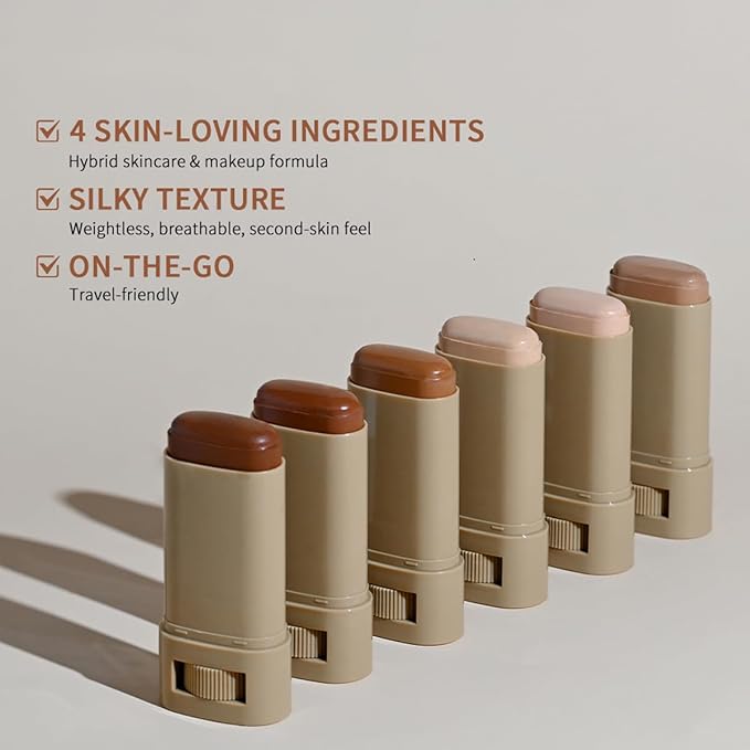 Beauty Balm Serum Boosted Skin Tint,Skin Tint Stick,Solid Tinted Moisturizing Serum Foundation Stick,Long-Lasting Moisturizing Flawless Face Makeup for Women (#06,18 g)