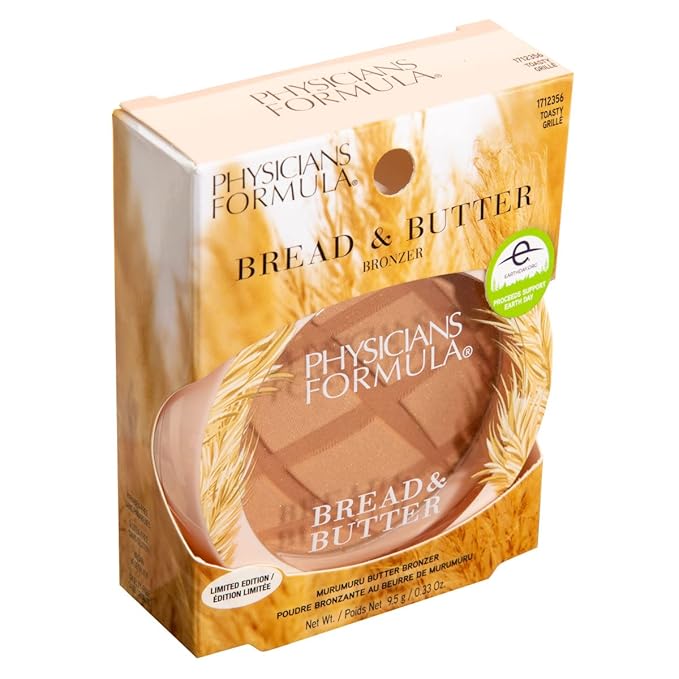 Physicians Formula Murumuru Bread & Butter Bronzer Toasty, Nourishing Blend for Luminous Finish, Dermatologist Tested, Hypoallergenic, Vegan & Cruelty-Free
