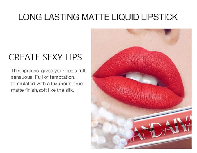 BONNIE CHOICE 6Pcs Nude Matte Liquid Lipstick Set, Waterproof Long Lasting Non-Stick Cup Nude Lipstick 24 Hour Not Fade Matte Lipstick Professional Lip Gloss Makeup Gifts for Women (Set B)