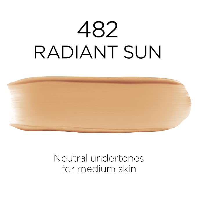 L'Oreal Paris Makeup Infallible Up to 32 Hour Fresh Wear Lightweight Foundation, 482 Radiant Sun, 1 Fl Oz, Packaging May Vary