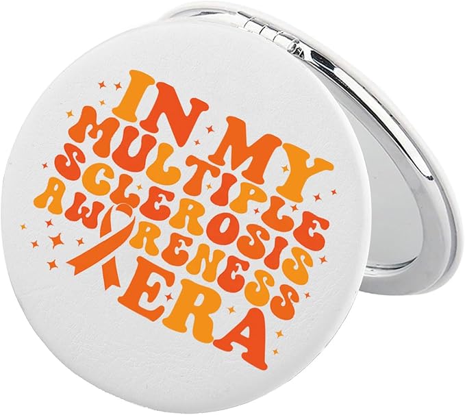 BEKECH Multiple Sclerosis MS Awareness Gift in My Multiple Sclerosis Era Compact Mirror MS Warrior Gifts Orange Ribbon Awareness Gifts