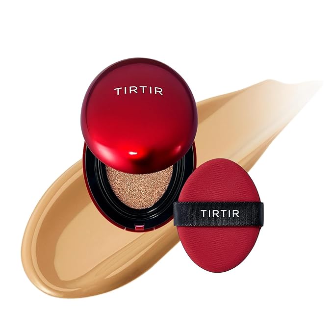 [*Mini Size*] TIRTIR Mask Fit Red Cushion Foundation | Full coverage, Weightless, Skin fit, Satin Glow Finish, Korean Makeup, beauty, Tattoo cover up, Buildable (#28N Oat, 0.15 Fl Oz)