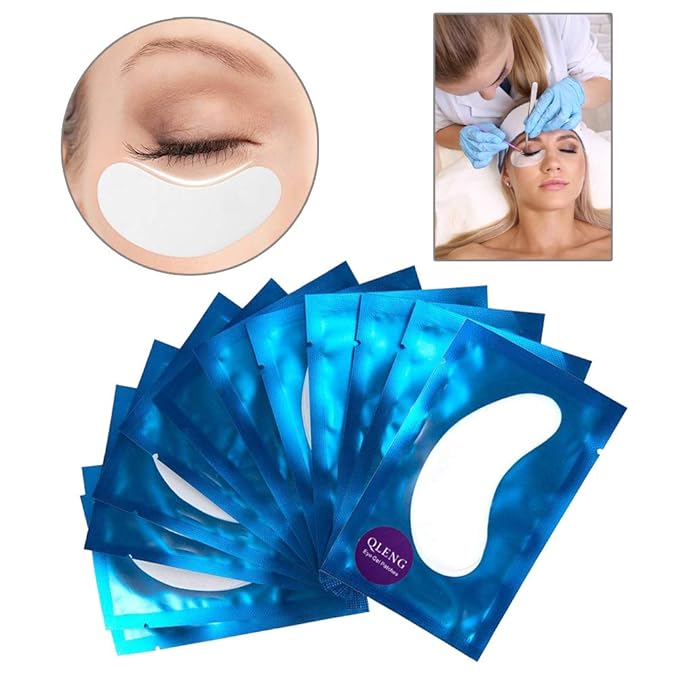 55 Pairs Set, Under Eye Hydrogel Pads, Professional Lint Free Eye Mask Eyelash Extension Gel Patches Kit for Adhesive Lash Beauty Tool (Blue)