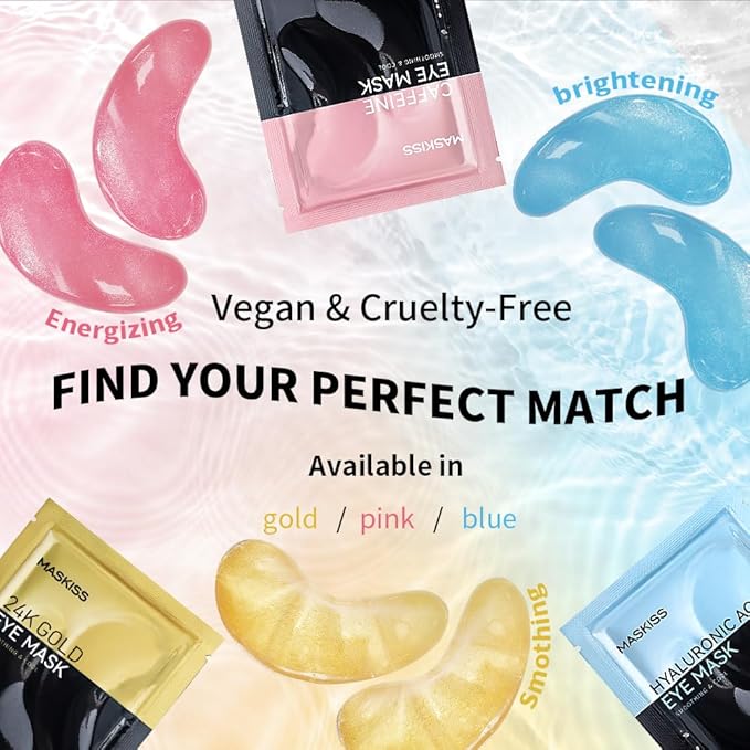 Under Eye Patches (15 Pairs), 3 Colors Eye Masks Gift Set for Dark Circles Puffy Eyes, Undereye Bags and Wrinkles, Bachelorette Party Favors, Skin Care Set Gifts for Women