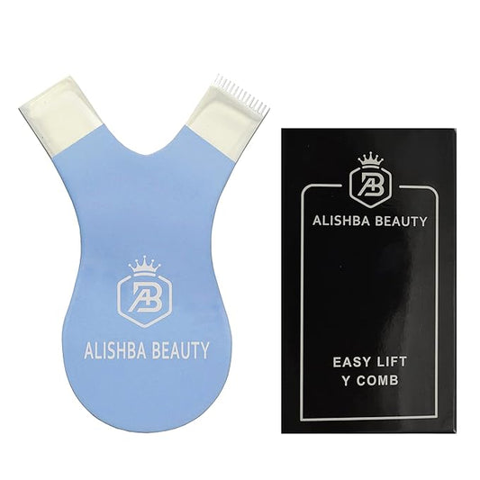 ALISHBA BEAUTY STAINLESS STEEL EASY LIFT Y-COMB SHAPE LASH LIFT BRUSH LASH LIFT PERM TOOL, TINT TOOL, EYELASH LIFT & MAKEUP BEAUTY TOOL FOR LASH GRAFTING YCOMB TOOL (SKY BLUE)
