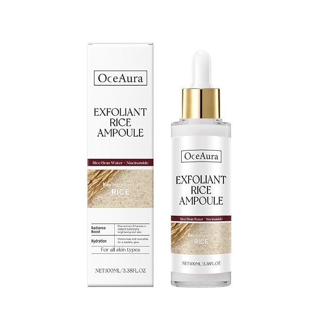 Black and White Rice Exfoliant, Premium Rice Ampoule Exfoliating Solution Face and Body Peeling Moisturizing for All Skin. (1Pcs White)