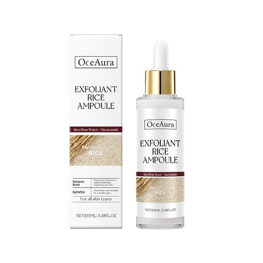 Black and White Rice Exfoliant, Premium Rice Ampoule Exfoliating Solution Face and Body Peeling Moisturizing for All Skin. (1Pcs White)