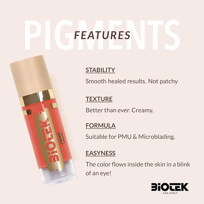 Biotek Lip Pigment for Permanent Makeup - Orange Peach Color for Lip - Made in Italy - Casinò 0,61 fl.oz.
