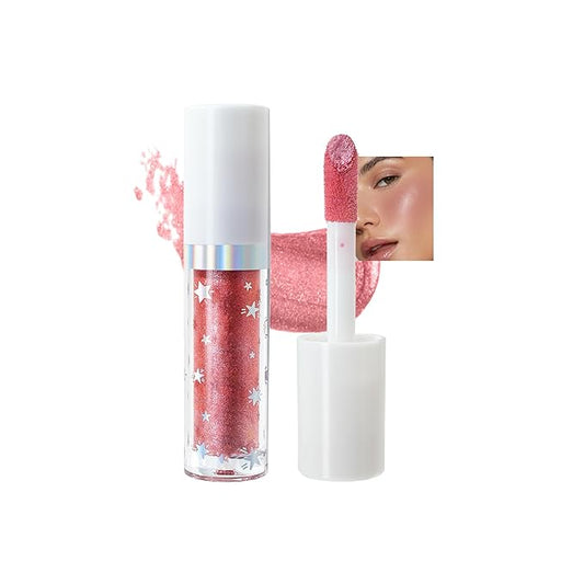 Marble Liquid Blush, Long-lasting Liquid Blush for Cheeks with High-pigment Color, Lightweight & Buildable Formula, Creates A Soft, Shimmery Finish (#03)