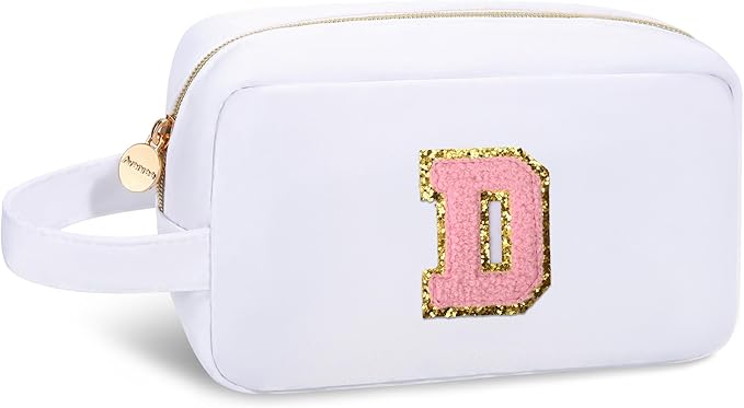 Aveniee Graduation Gifts for Her,Personalized Travel Makeup Bag With Handle,Inspirational Gifts for Women,Makeup Brush Bag,Birthday Gifts for Teen Girls Sister Wife-White D